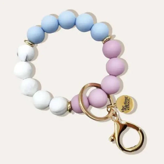 Hands Free Keychain Wristlet- Periwinkle Skies