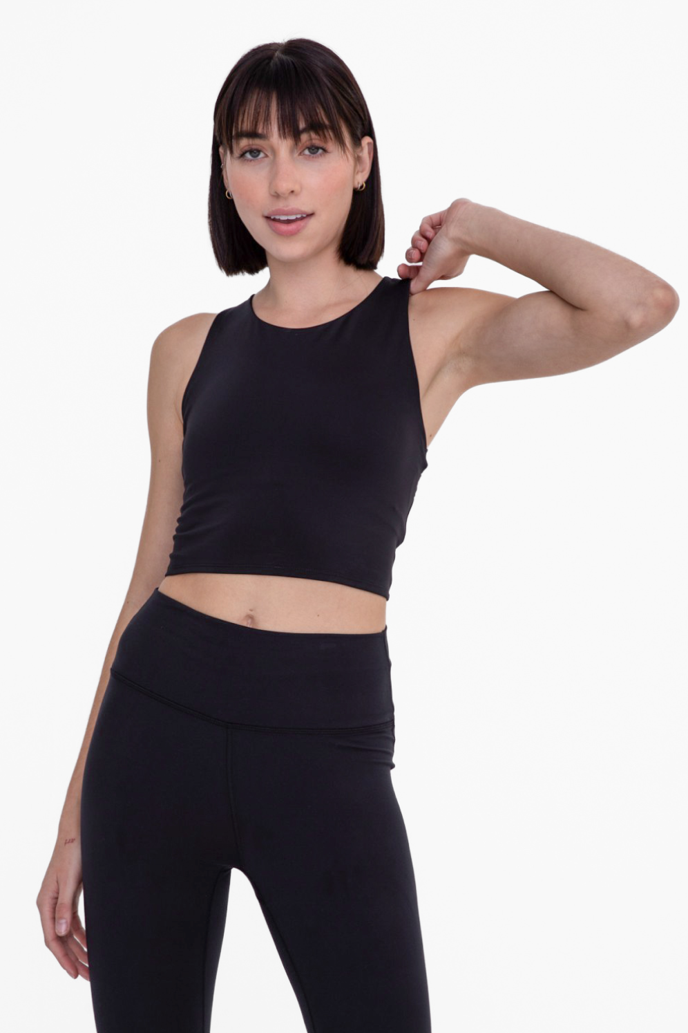 Strap Back Cropped Top with Built-In Sports Bra