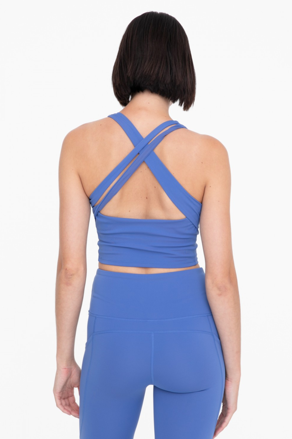 Strap Back Cropped Top with Built-In Sports Bra – Bella and Bloom