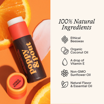 Poppy & Pout - Lip Balm, Retro Surf, Citrus Sunrise