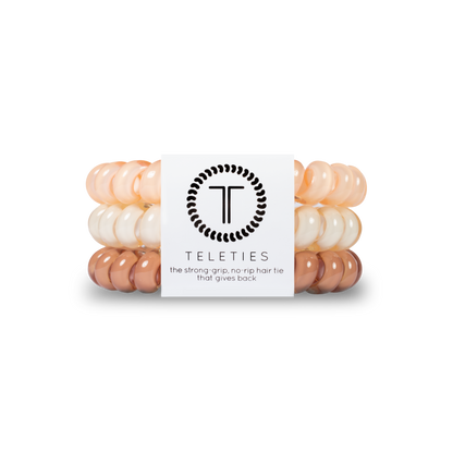 TELETIES - Spiral Hair Coils | Large| For the Love of Nudes Hair Ties