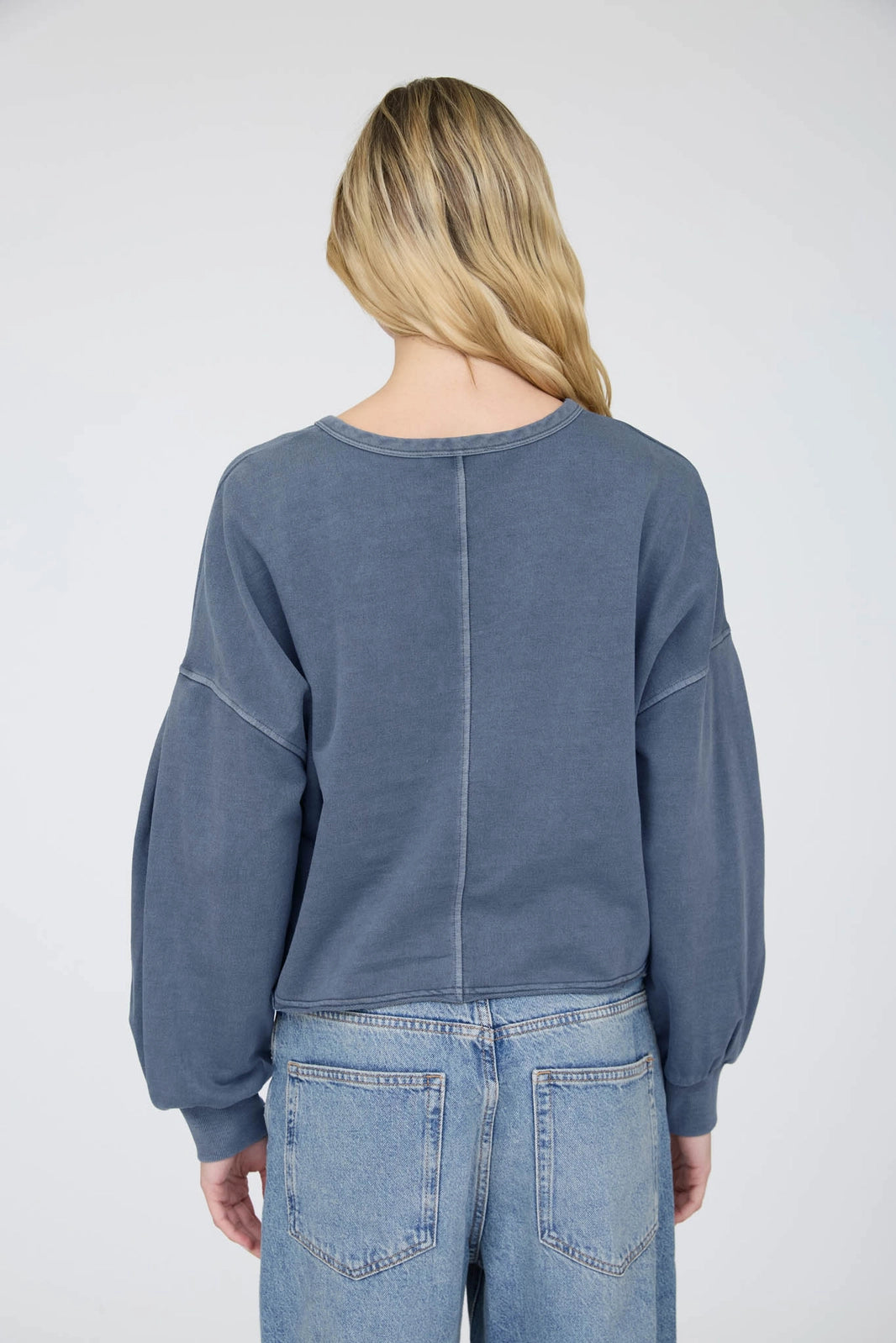 Notch Neck Boxy Long Sleeve