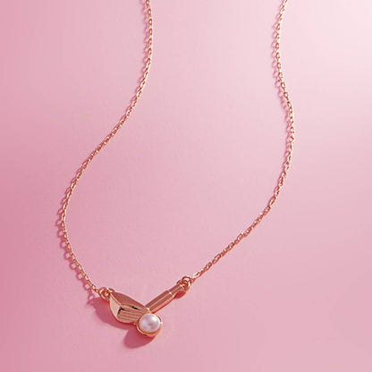 Golf Iron Pearl Ball Necklace for Golf Lovers: ONE SIZE / GD