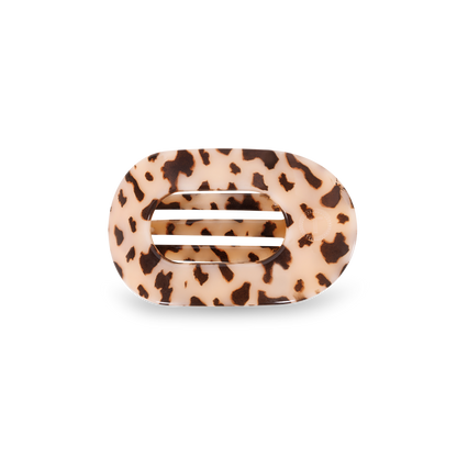 TELETIES - Round Flat Hair Clip | Small | Blonde Tortoise