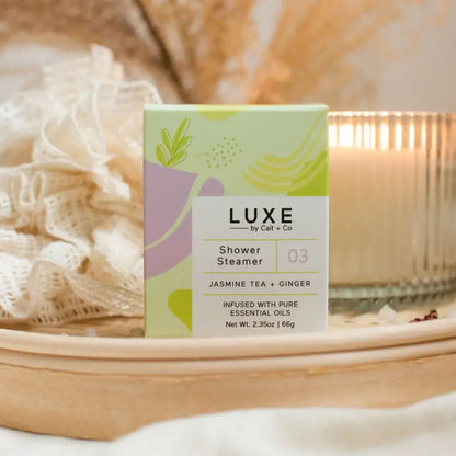 Cait + Co - Luxe Jasmine Tea + Ginger Shower Steamer Fizzy Bomb