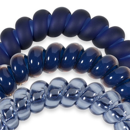 TELETIES - Spiral Hair Coils | Large | Nightfall Navy Hair Ties