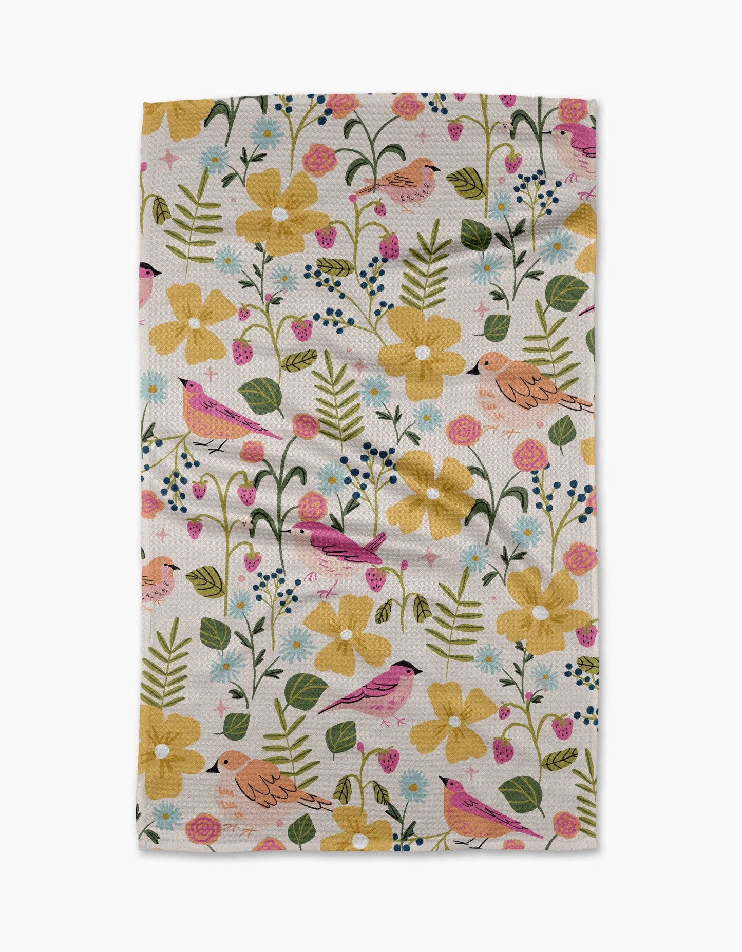 Summer Songbirds Tea Towel -Geometry