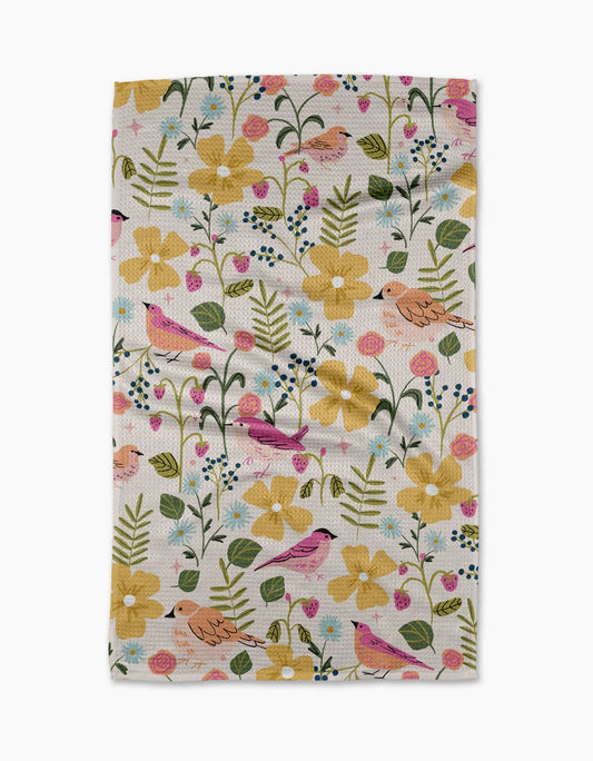 Summer Songbirds Tea Towel -Geometry