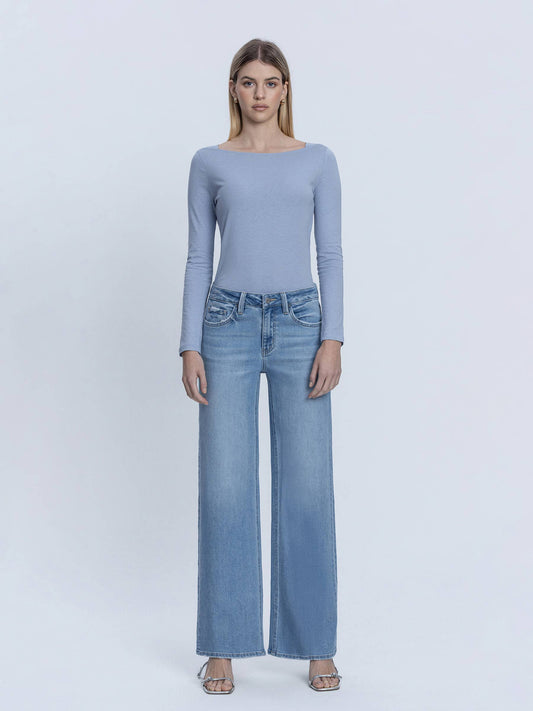 The Olivia Mid Rise Wide leg Jeans