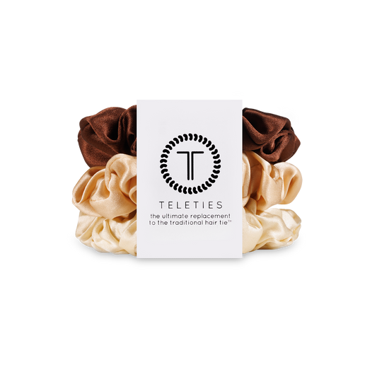 TELETIES - Silk Hair Scrunchie | Large | For the Love of Nude