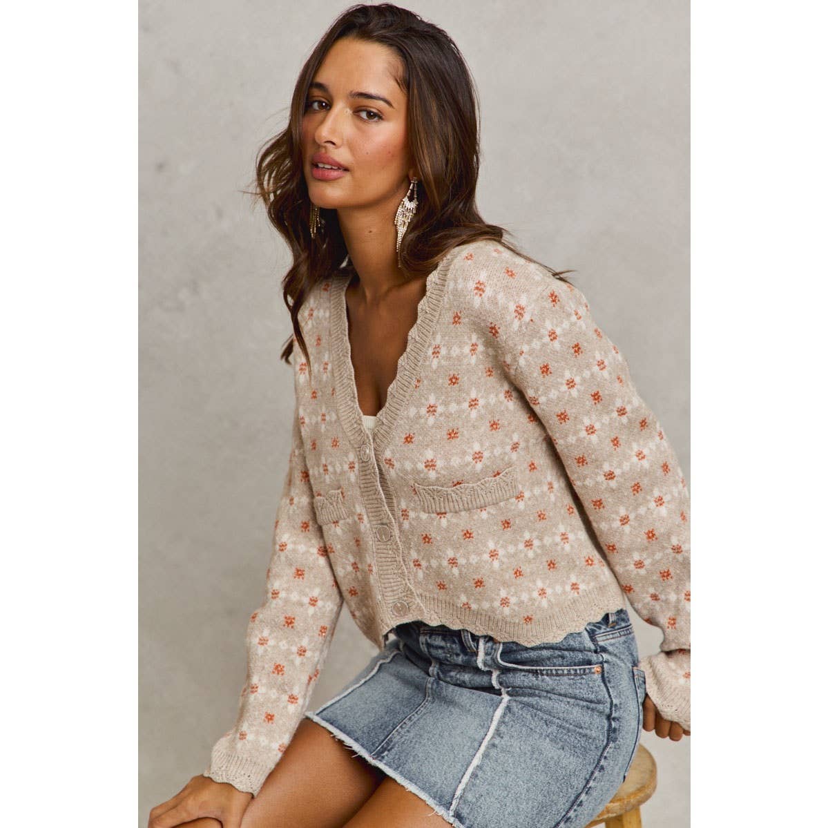 Daisy Darling Floral Knit Cardigan