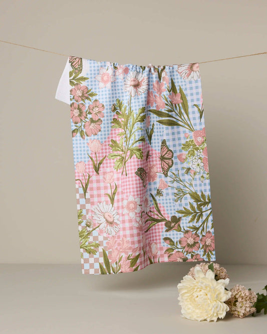 Floral Collage Tea Towel-Geometry