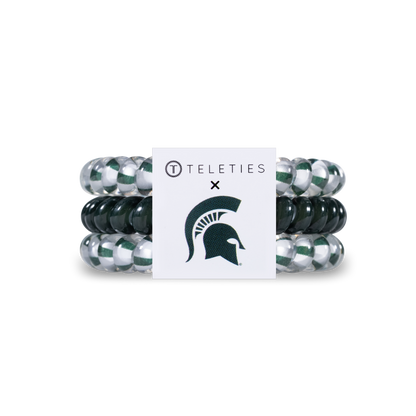 TELETIES - Spiral Hair Coils | Small | Michigan State Univ. Hair Ties