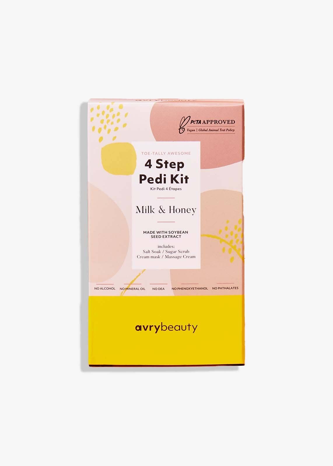 AvryBeauty - 4 Step Pedi Kit - Milk & Honey