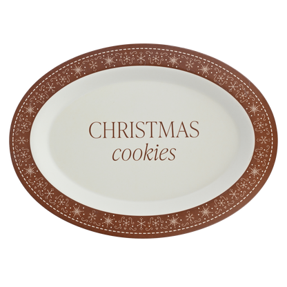 Gingerbread Oval Cookie Tray - Christmas Decor