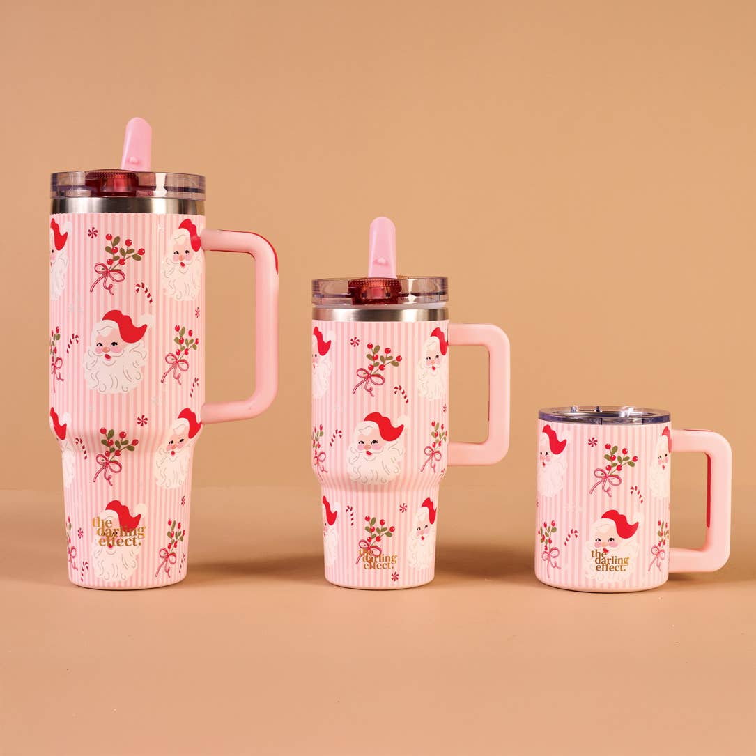 20 oz Lifestyle Flip Straw Tumbler-Holly Jolly Santa