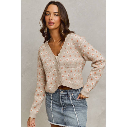 Daisy Darling Floral Knit Cardigan