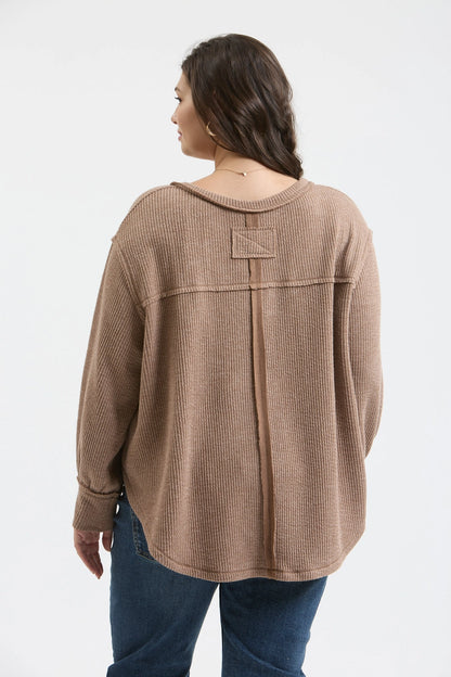 Crisp Leaf Long Sleeve Sweater Plus