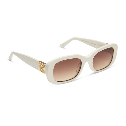 The White Lotus - italy white ivory rich brown gradient sunglasses