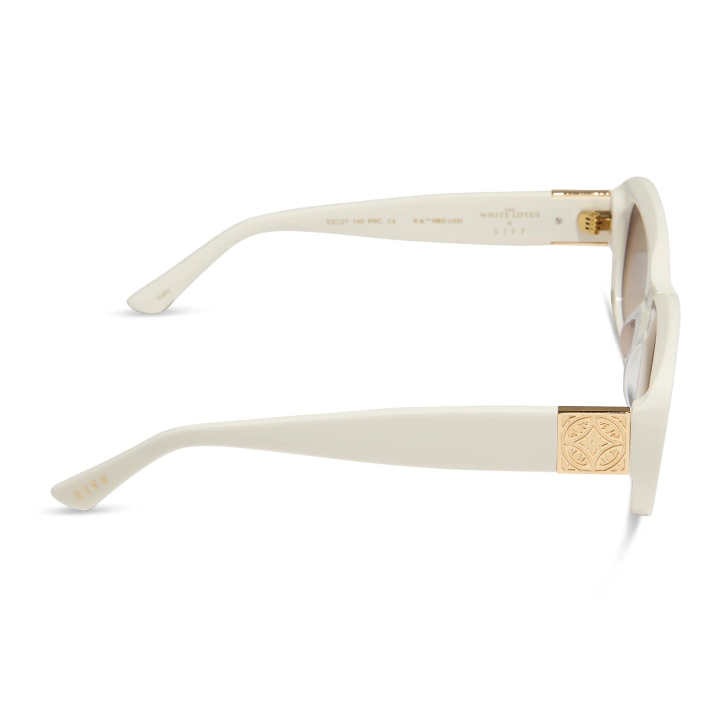 The White Lotus - italy white ivory rich brown gradient sunglasses