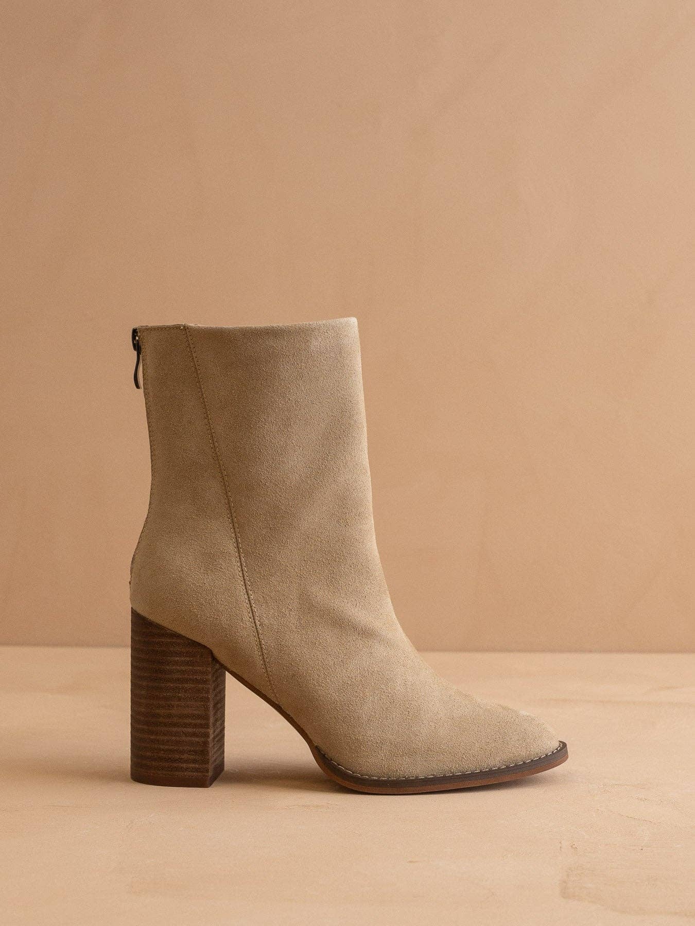 The Maxine | Khaki Minimal Heel Bootie