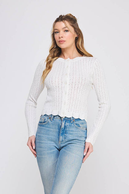 Cloud Knit Pointelle Cardigan