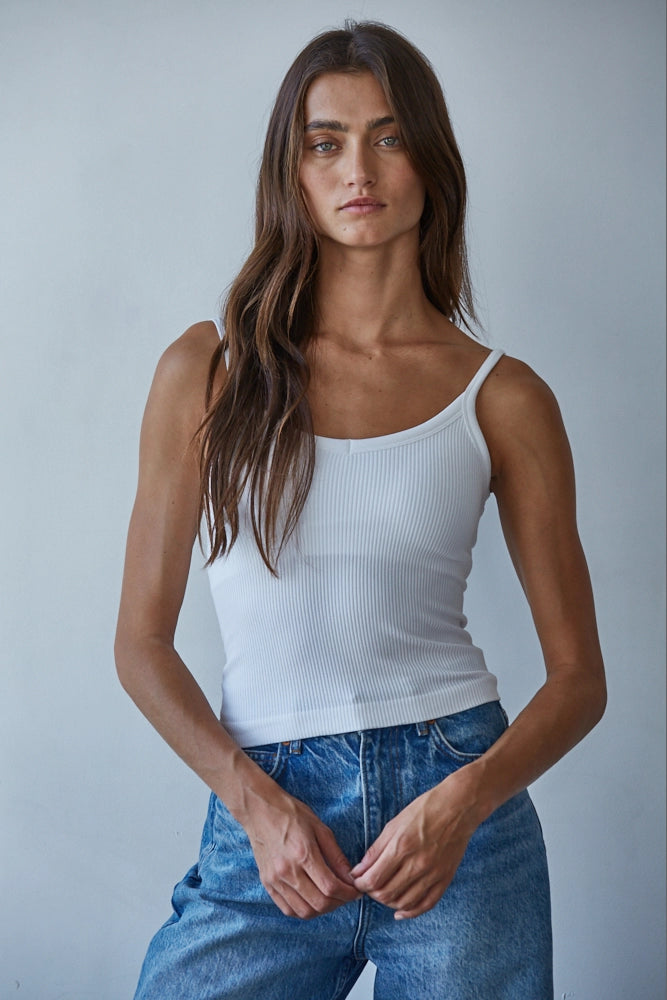 The Padded Ribbed V-Neck Cami