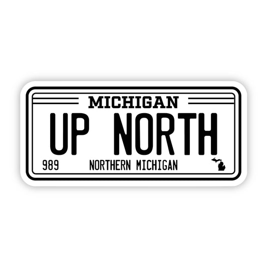 Up North Michigan 989 License Plate Sticker