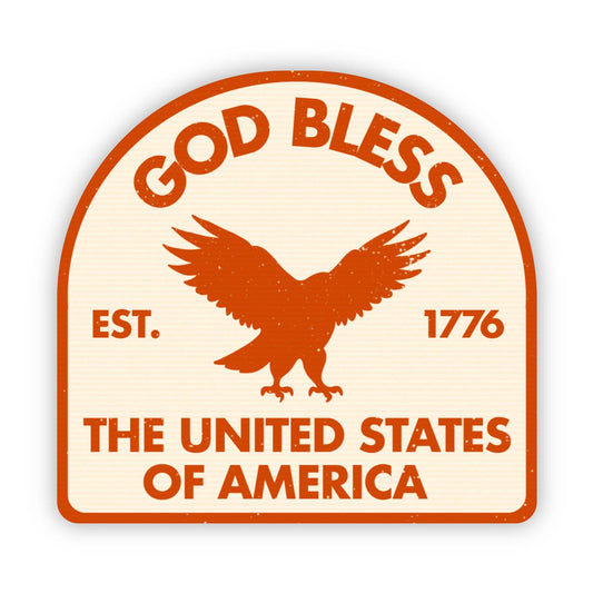 Big Moods - "God Bless The United States Of America" USA Badge Sticker
