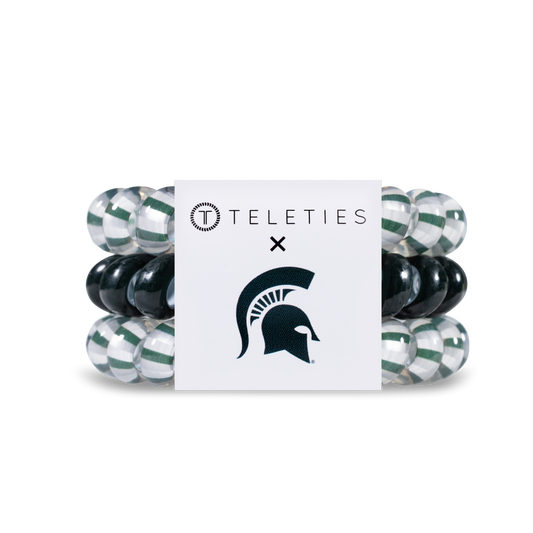 TELETIES - Spiral Hair Coils | Large | Michigan State Univ. Hair Ties