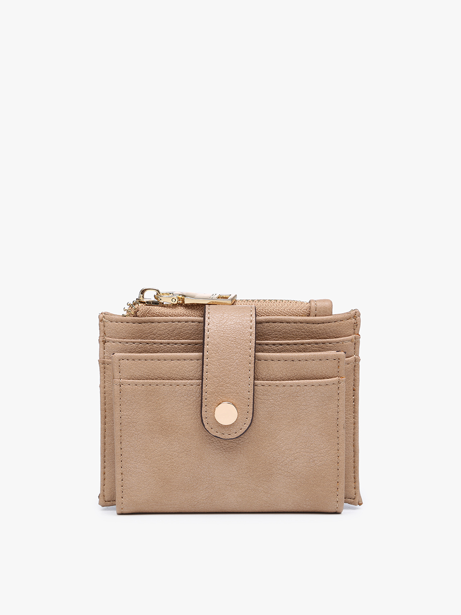 Sam Mini Snap Wallet/Card Holder: Sand