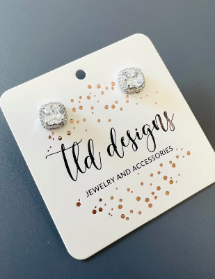 Clear Rhinestone Stud Earrings